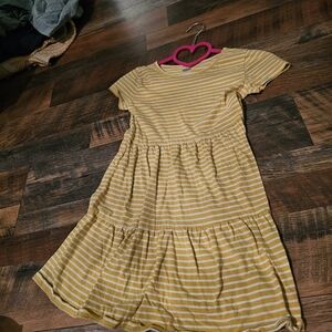 Old Navy Yellow and White Striped Kids Dress